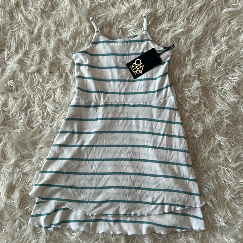NWT, chaser, girls, lightweight, spaghetti strap dress, layered bottom
